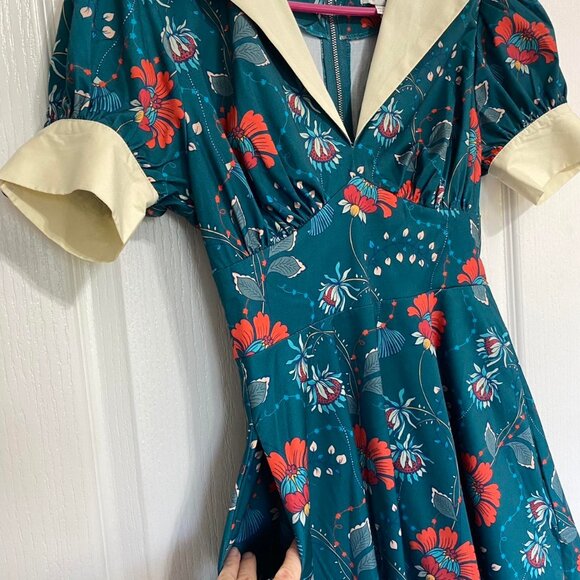 Unique Vintage 1950s Retro Fit & Flare Dress - Picture 5 of 7
